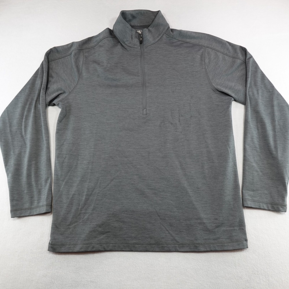 Eddie Bauer Pullover Mens Large Gray Heathered Half-Zip Sweater Flaw‎
